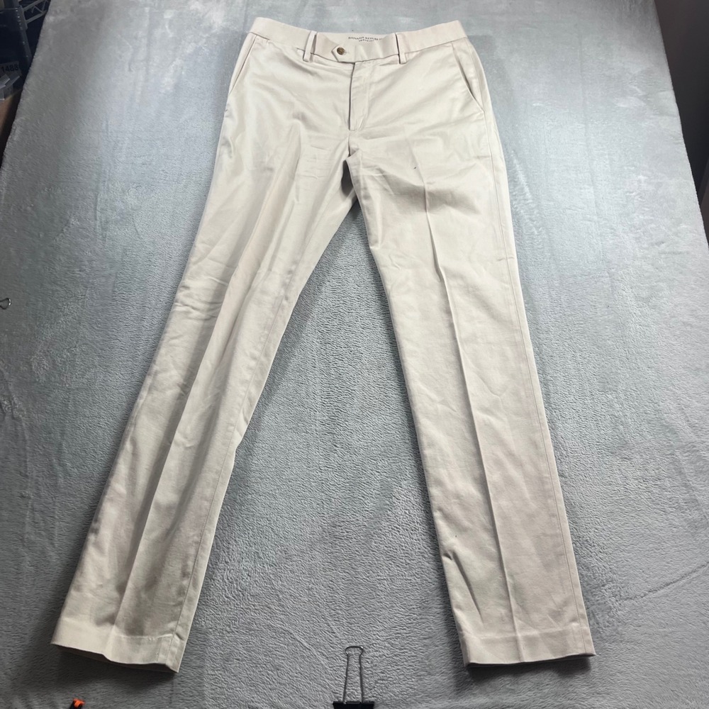 Banana Republic‎ Traveler Pants Mens 32x34 Slim Fit Khaki Beige Chino Trousers